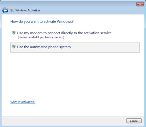 Activate by phone windows 7